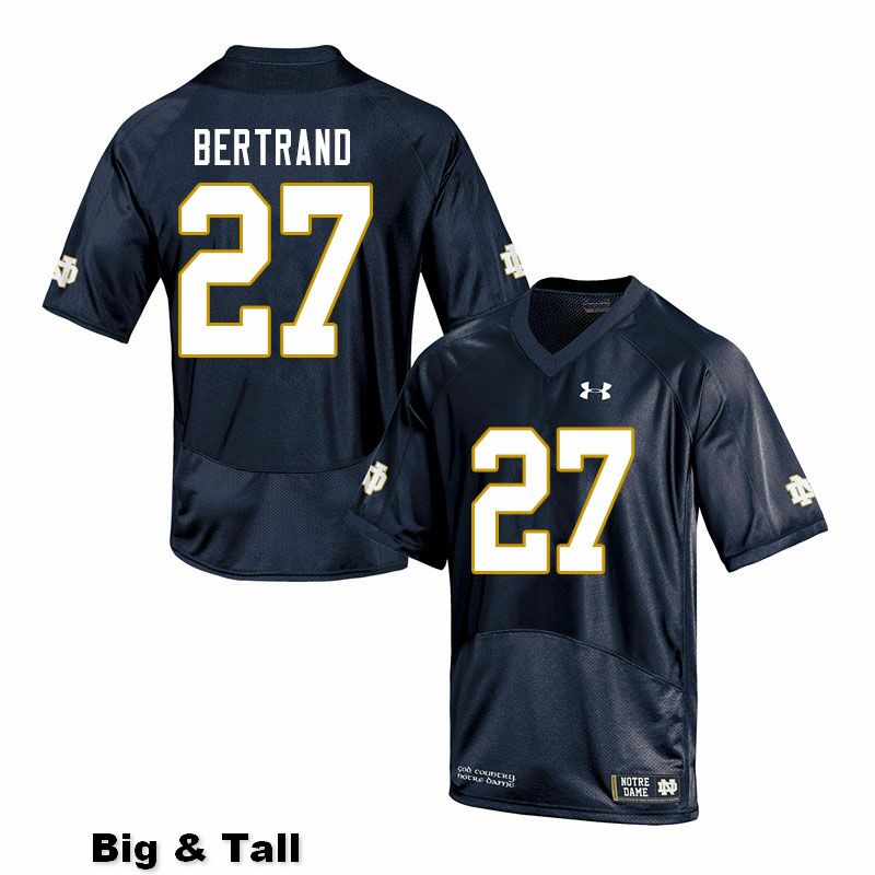 Men's NCAA Notre Dame Fighting Irish #27 JD Bertrand Stitched College Under Armour Authentic Navy Big & Tall Football Jersey LW10U02QS